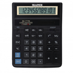 Калькулятор настольный, 12 разрядов, питание двойное, 200*157*32 мм SKAINER SK-777M