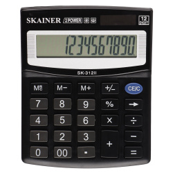 Калькулятор настольный, 124*100*32 мм, 12 разрядов SKAINER SK-312II