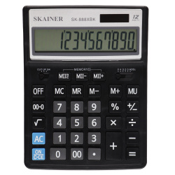 Калькулятор настольный, 204*155*33 мм, 12 разрядов SKAINER SK-888XBK