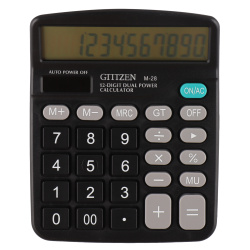 Калькулятор настольный, 12 разрядов, питание двойное, 150*120*46 мм GTTTZEN 231424