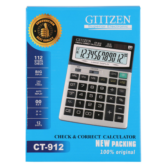 Калькулятор настольный, 210*153*48 мм, 12 разрядов GTTTZEN 231432