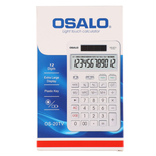 Калькулятор настольный, 180*110*20 мм, 12 разрядов OSALO 231406