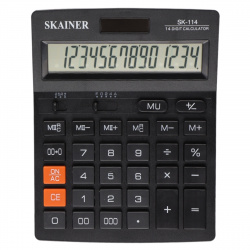 Калькулятор настольный, 14 разрядов, питание двойное, 180*140*40 мм SKAINER SK-114