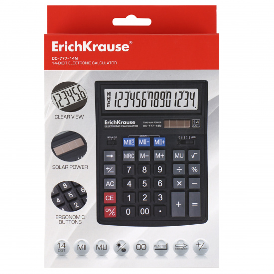 Калькулятор настольный, 198*148*30 мм, 14 разрядов Erich Krause 37774