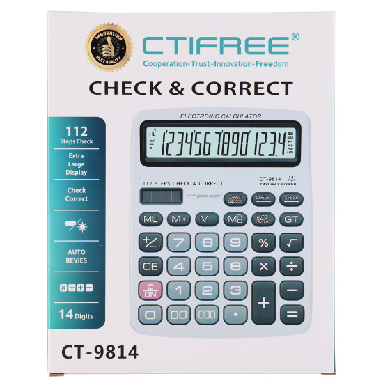 Калькулятор настольный, 195*155*41 мм, 14 разрядов CTIFREE 231431