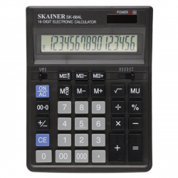 Калькулятор настольный, 16 разрядов, питание двойное, 200*150*32 мм SKAINER SK-664L