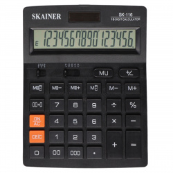 Калькулятор настольный, 16 разрядов, питание двойное, 180*140*40 мм SKAINER SK-116