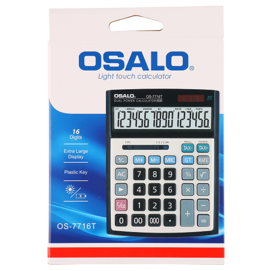 Калькулятор настольный, 186*148*40 мм, 16 разрядов OSALO 231408