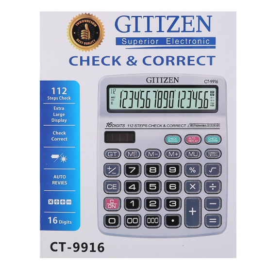 Калькулятор настольный, 195*155*40 мм, 16 разрядов GTTTZEN 231429