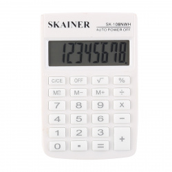 Калькулятор карманный, 8 разрядов, 88*58*10 мм SKAINER SK-108NWH