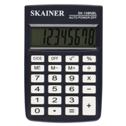 Калькулятор карманный, 88*58*10 мм, 8 разрядов SKAINER SK-108NBL