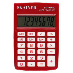 Калькулятор карманный, 8 разрядов, 88*58*10 мм SKAINER SK-108NRD