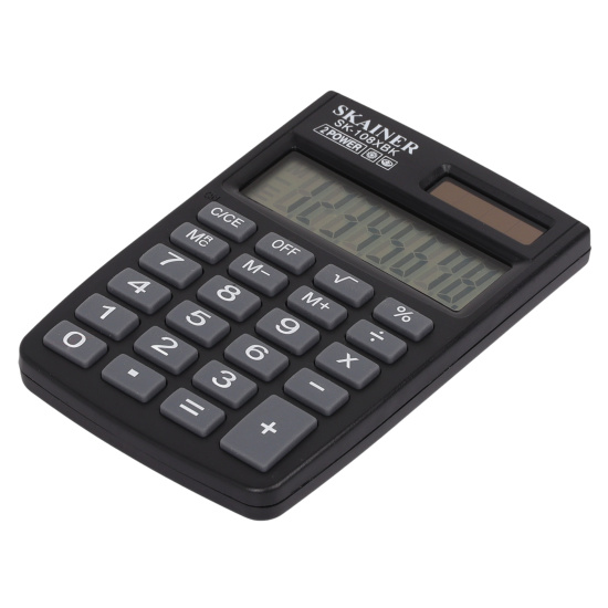 Калькулятор карманный, 88*58*10 мм, 8 разрядов SKAINER SK-108XBK