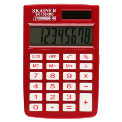 Калькулятор карманный, 8 разрядов, 88*58*10 мм SKAINER SK-108XRD