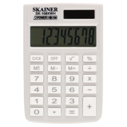 Калькулятор карманный, 8 разрядов, 88*58*10 мм SKAINER SK-108XWH