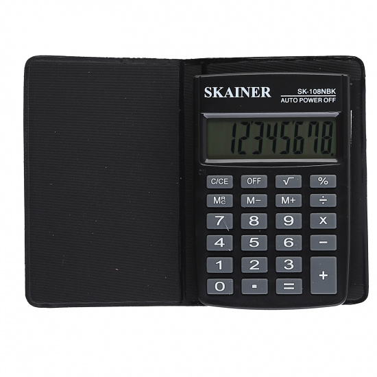 Калькулятор карманный, 88*58*10 мм, 8 разрядов SKAINER SK-108NBK