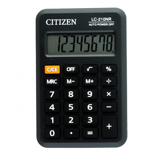 Калькулятор карманный, 8 разрядов, питание батарея, 98*62*11 мм Citizen LC-210NR