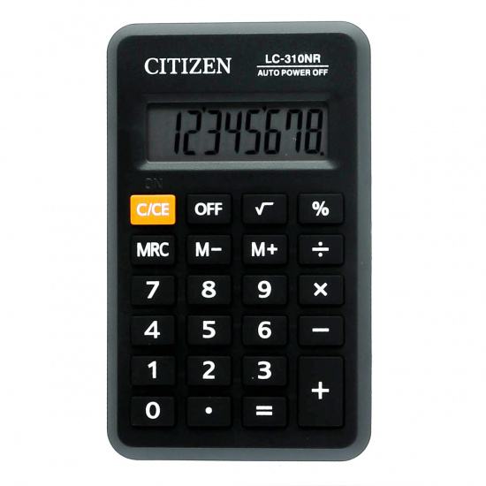 Калькулятор карманный, 8 разрядов, 114*69*12 мм Citizen LC-310NR