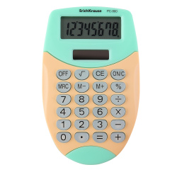 Калькулятор карманный, 97*60*8 мм, 8 разрядов PC-900 Pastel Bloom Erich Krause 62010