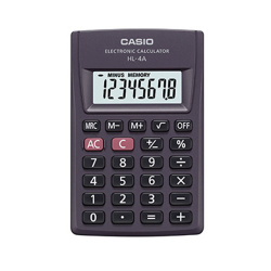 Калькулятор карманный 8 разрядов Casio HL-4A-S-EP питание от батарейки 87*56*9мм черный