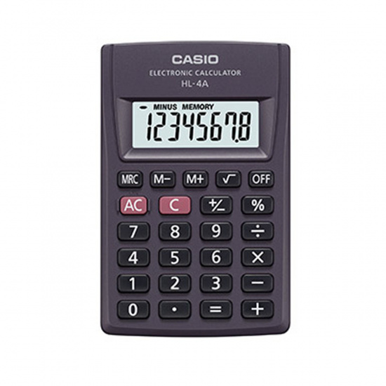 Калькулятор карманный, 8 разрядов, питание батарея, 87*56*9 мм Casio HL-4A-S-EP