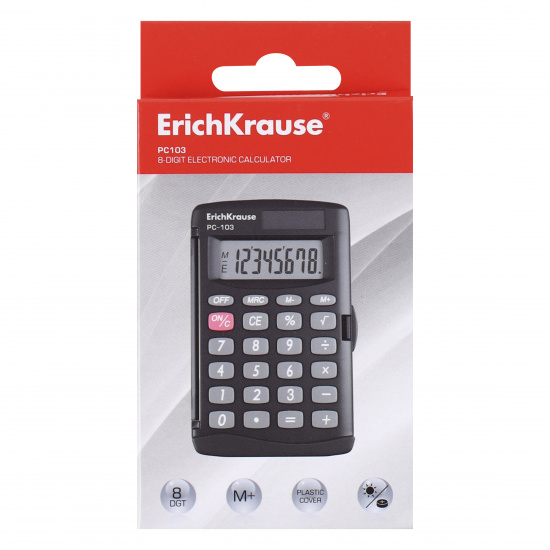 Калькулятор карманный, 140*59*10 мм, 8 разрядов Erich Krause 57520