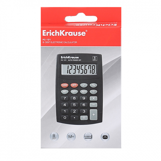 Калькулятор карманный, 98*64*5 мм, 8 разрядов Erich Krause 40121