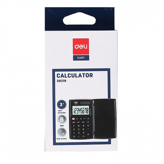 Калькулятор карманный, 105*63*10 мм, 8 разрядов Deli E39219