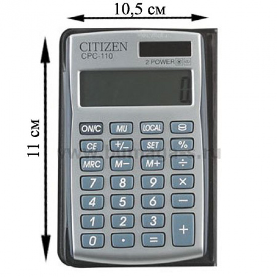 Калькулятор карм Citizen (10 разр) CPC110 105*64*10мм серебр