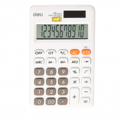 Калькулятор карманный, 115*68*10 мм, 12 разрядов Deli EM120WHITE