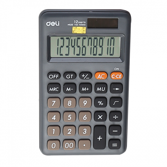 Калькулятор карманный, 115*68*10 мм, 12 разрядов Deli EM120BLACK