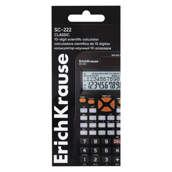 Калькулятор инженерный, 165*80*18 мм, 10 разрядов SC-222 Classic Erich Krause 62005