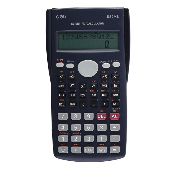 Калькулятор инженерный, 158*85*22 мм, 10+2 разряда Deli ED82MS