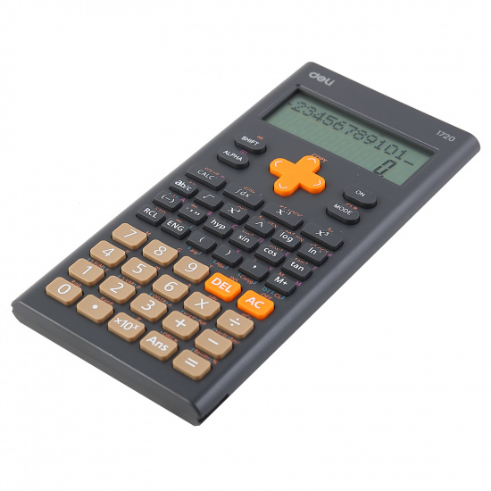 Калькулятор инженерный, 160*80*18 мм, 10+2 разряда Deli E1720-BLACK