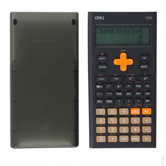 Калькулятор инженерный, 160*80*18 мм, 10+2 разряда Deli E1720-BLACK