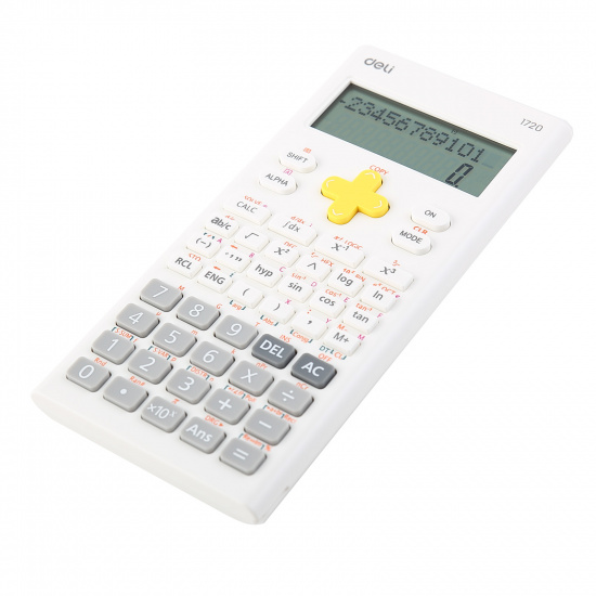 Калькулятор инженерный, 160*80*18 мм, 10+2 разряда Deli E1720-WHITE