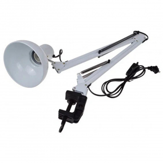Светильник на струбцине + подставка ULTRA LIGHT MT2001 A/C белый (220V, 40W, E27)