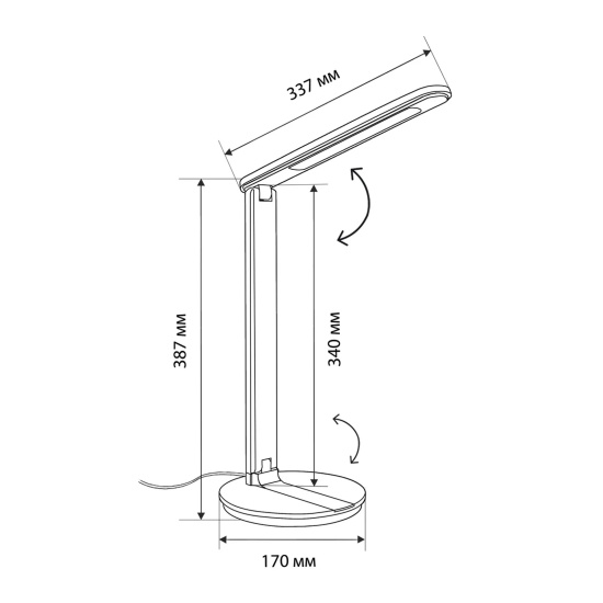 Светильник, тип лампы светодиодная, 9 W, подставка, черный, Lusott, LST 1003