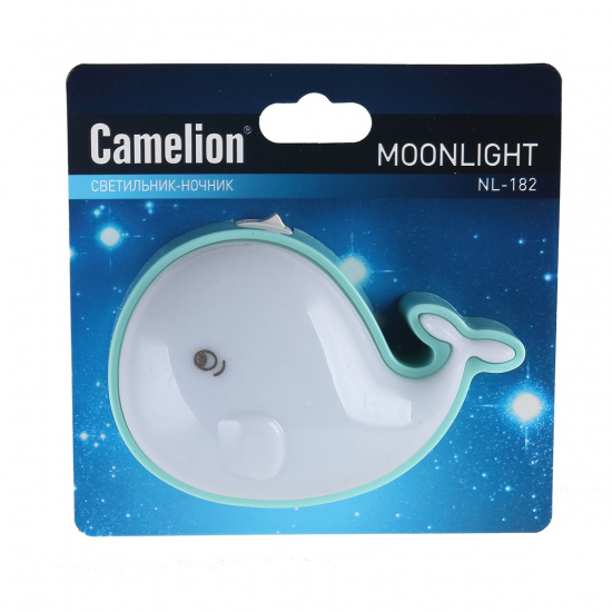 Светильник-ночник Camelion NL-182 "Кит" зеленый 220В, 3 Led