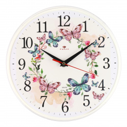 Часы настенные Ø 25 см Рубин 2524-141 Венок из бабочек
