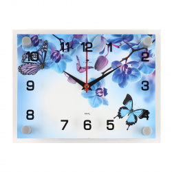 Часы настенные Рубин 2026-1120 Фиолетовые Орхидеи и бабочки