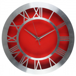 Часы настенные 190662/2 красный KLERK (металл, дискретный ход)