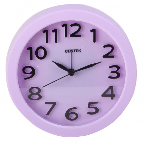 Часы-будильник настольные Centek СТ-7200 (лиловый), плавный ход