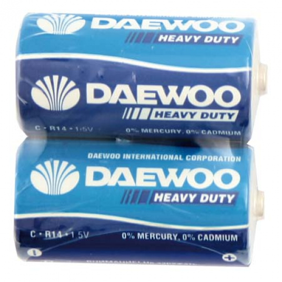 Батарейка Daewoo Heavy Duty солевая, C (R14), 2 шт, без блистера