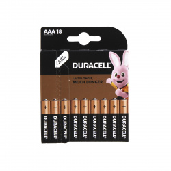 Батарейка Duracell Basic алкалиновая, LR03, 18 шт, блистер с европодвесом