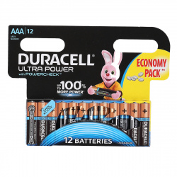 Батарейка Duracell Ultra Power алкалиновая, LR03, 12 шт, блистер с европодвесом
