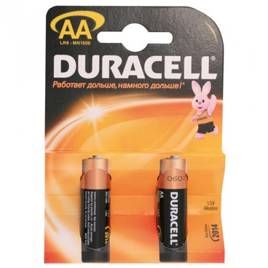 Батарейка Duracell Basic алкалиновая, LR06, 2 шт, блистер с европодвесом