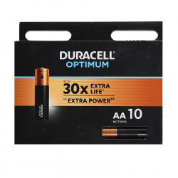 Батарейка Duracell Оptimum алкалиновая, LR06, 10 шт, блистер с европодвесом