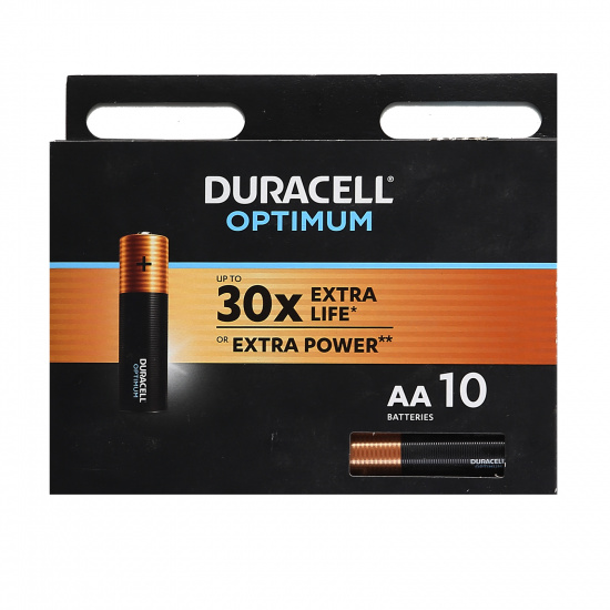 Батарейка Duracell OPTIMUM алкалиновая, LR06, 10 шт, блистер с европодвесом
