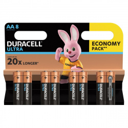Батарейка Duracell Ultra Power алкалиновая, LR06, 8 шт, блистер с европодвесом